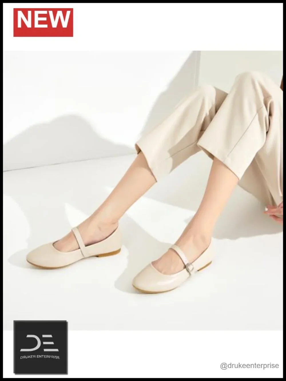 Women's Ballet Flats Memory Foam Insole Soft Synthetic Leather Strap Dress Shoes